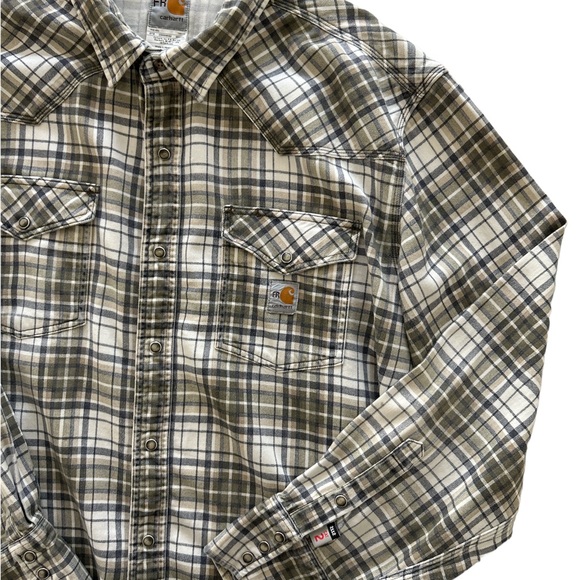 EUC CARHARTT SNAP BUTTON FLANNEL SIZE 2XL PLAID. - Picture 2 of 12